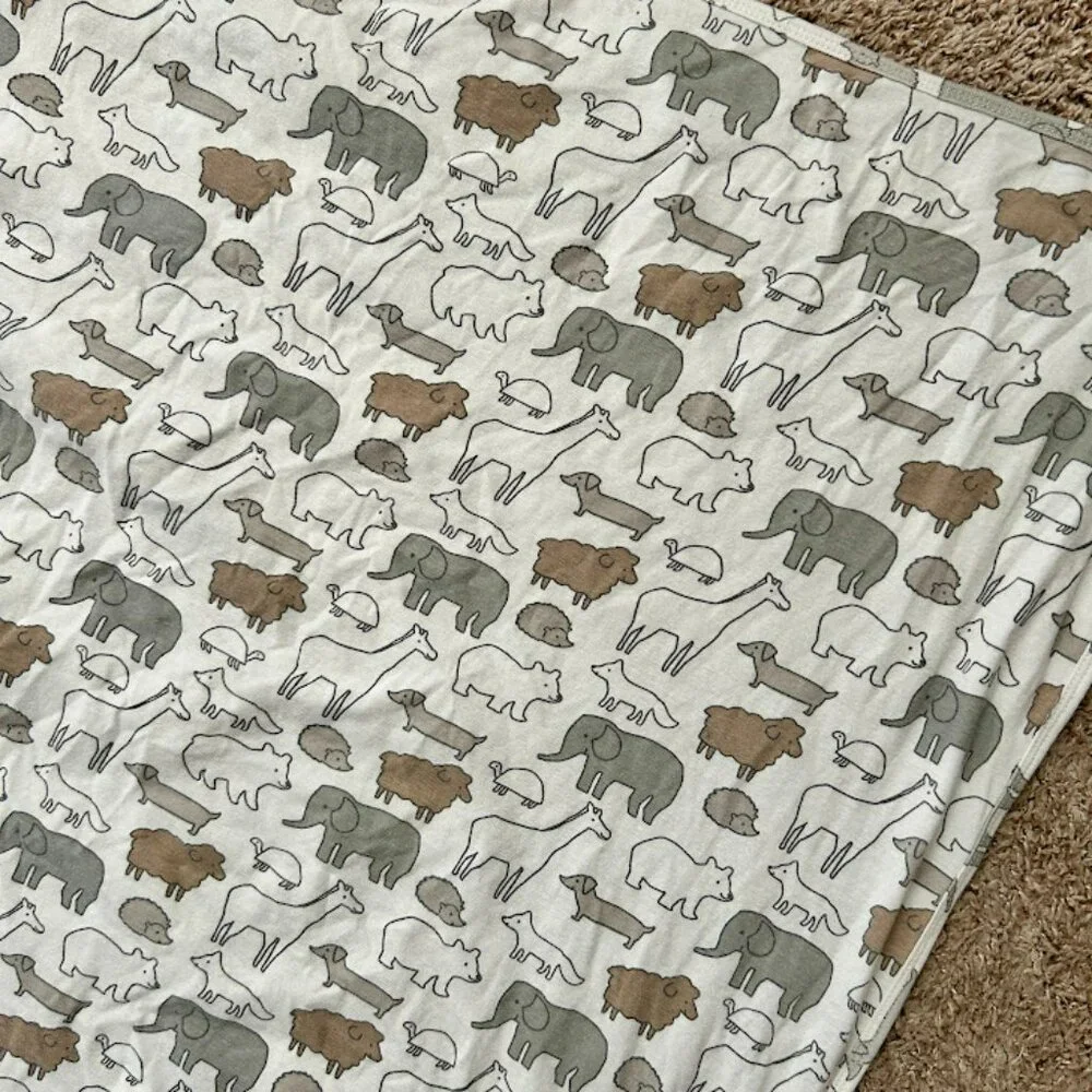 Carters Baby Boy 9M Animal Print Pants and‎ Blanket Set White Grey Tan Safari